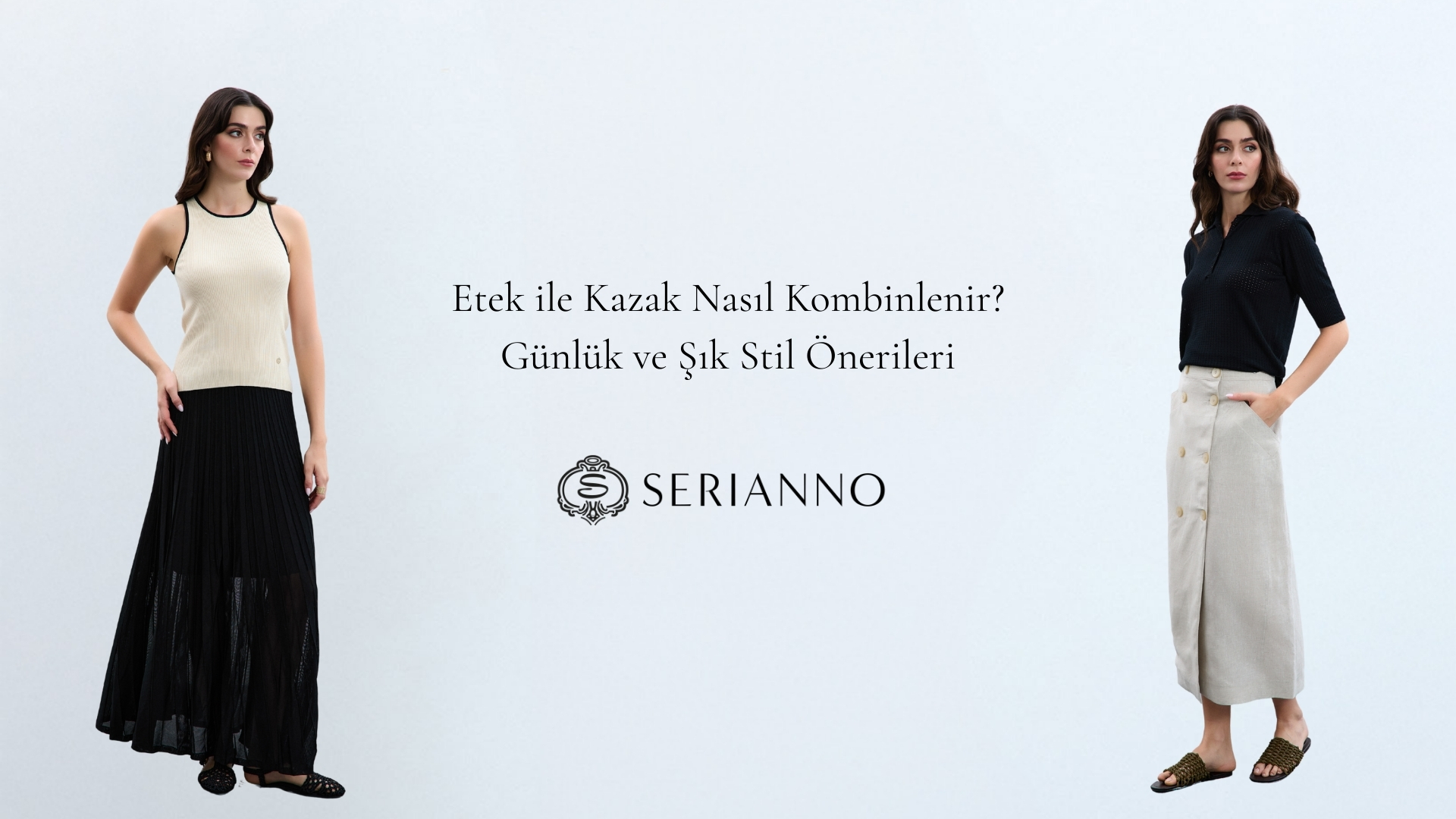 etek ile kazak kombini